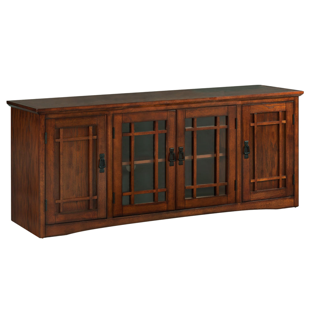 Solid Wood Mission Oak Four Door TV Stand H137108
