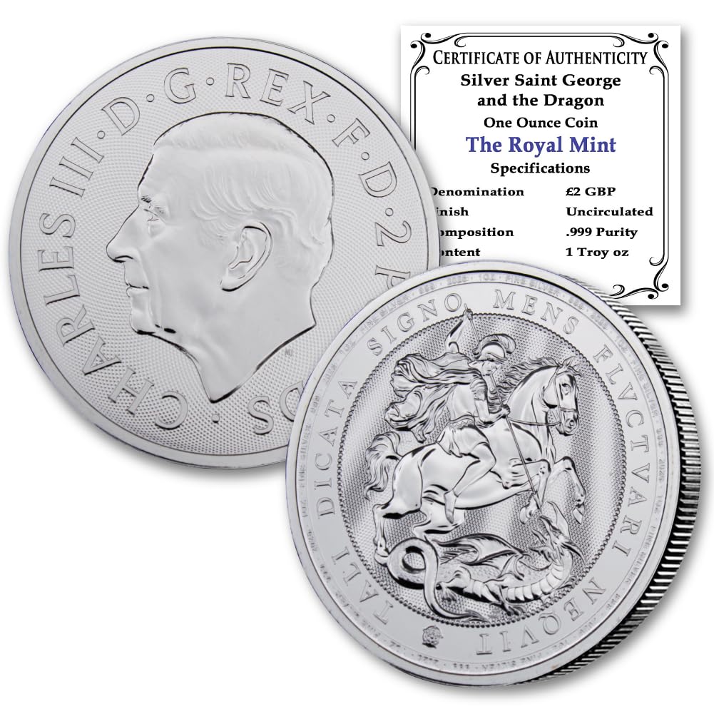 1 oz Silver Saint George and the Dragon £2 J182