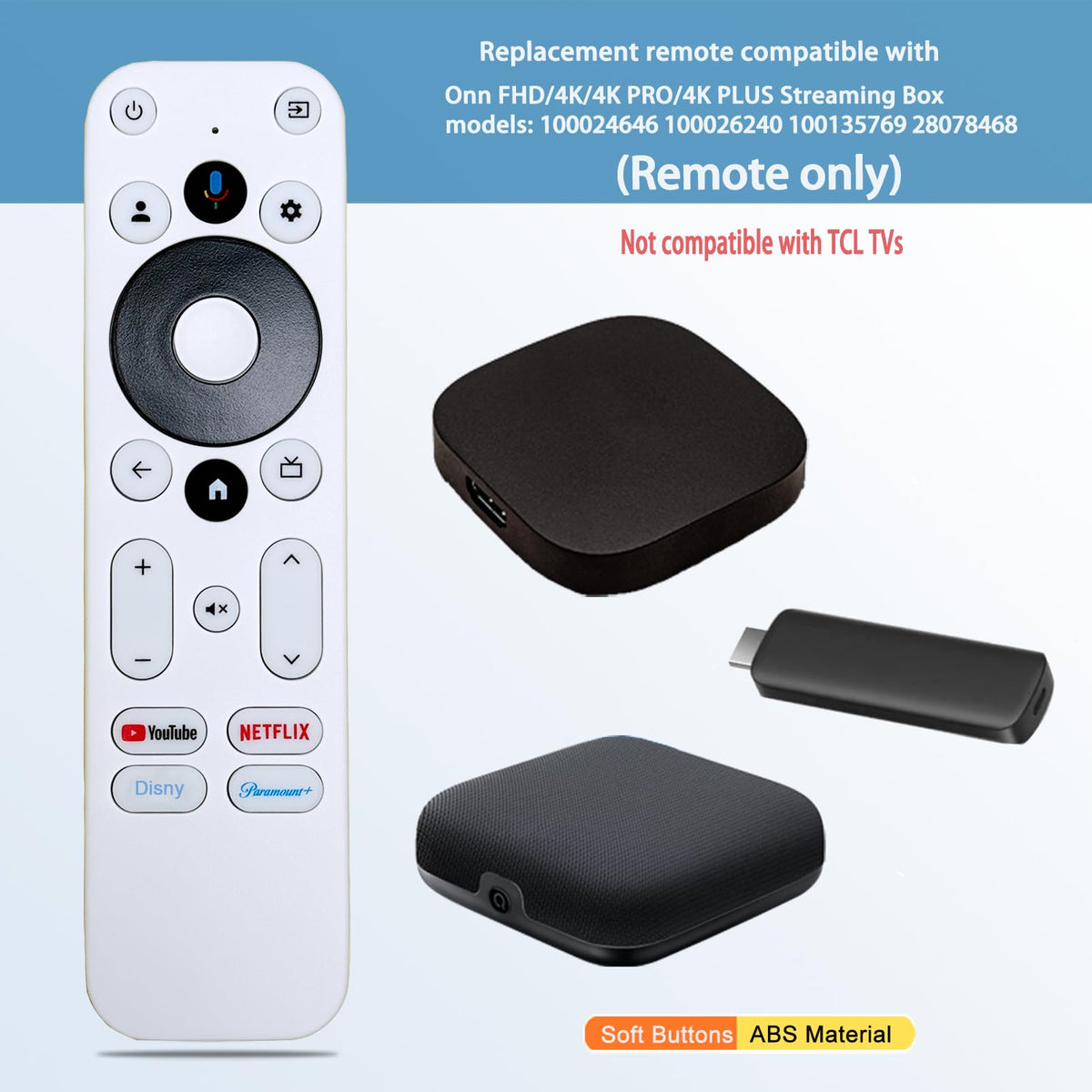 Voice Remote Control Compatible with Onn Streaming Box K243