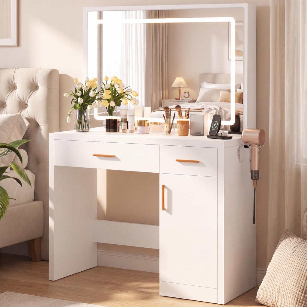 Makeup Vanity Desk with LED Mirror H2765