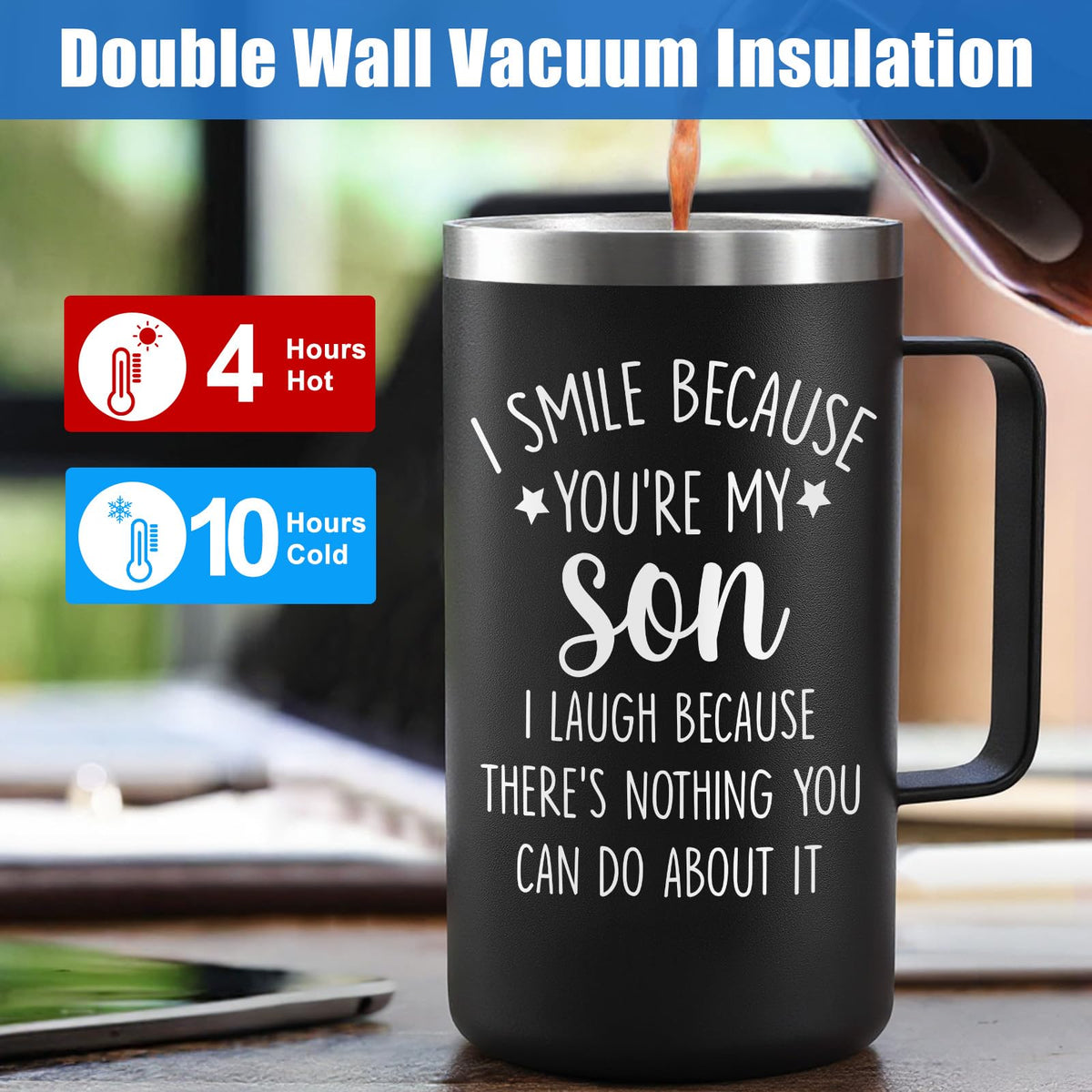 20oz Stainless Steel Insulated Coffee Mug H92186