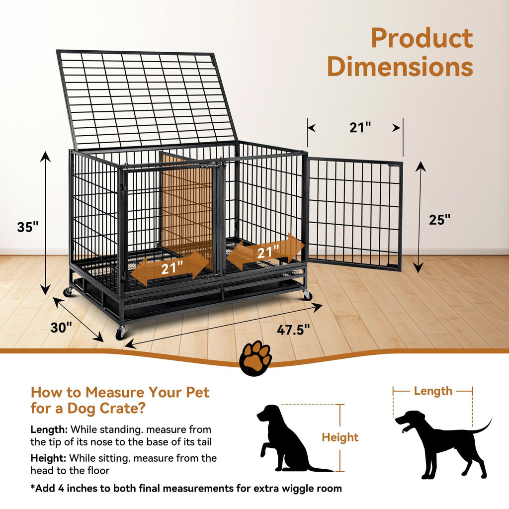 48 inch Wire Dog Crate with Divider L254
