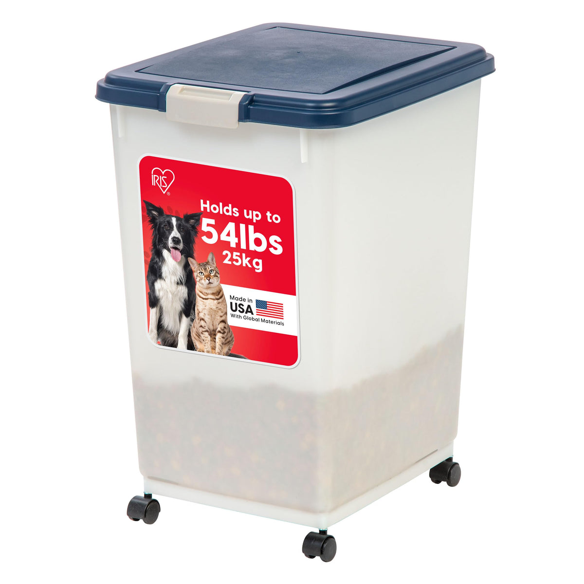 Dog Food Storage Container Up to 54 lbs Navy Pearl L87195