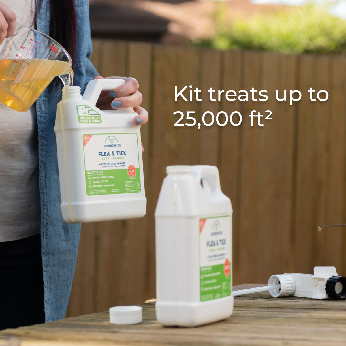 Flea, Tick, and Mosquito Yard Spray Refill Starter Kit 32 oz Ready to Use and 16 oz Concentrate B11736