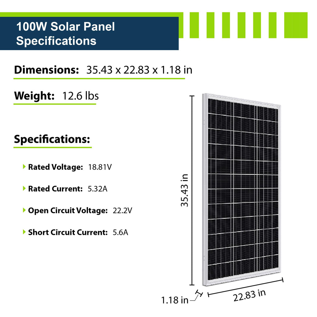 400W 12V Mono Rigid Solar Panel Kit with 30A PWM Charge Controller F42100