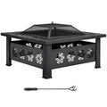 32 Inch Square Wood Burning Fire Pit Table G8139