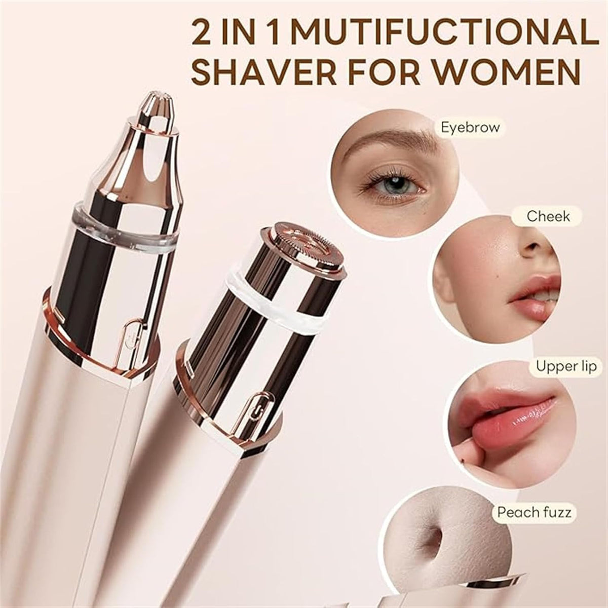 Portable Facial Shaver for Women, 2-in-1 Eyebrow Trimmer M790