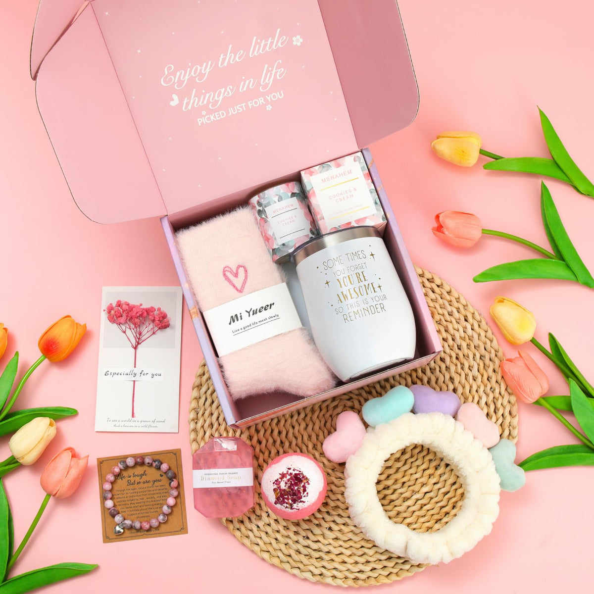 Pink 9pc Spa Bath Gift Set L710