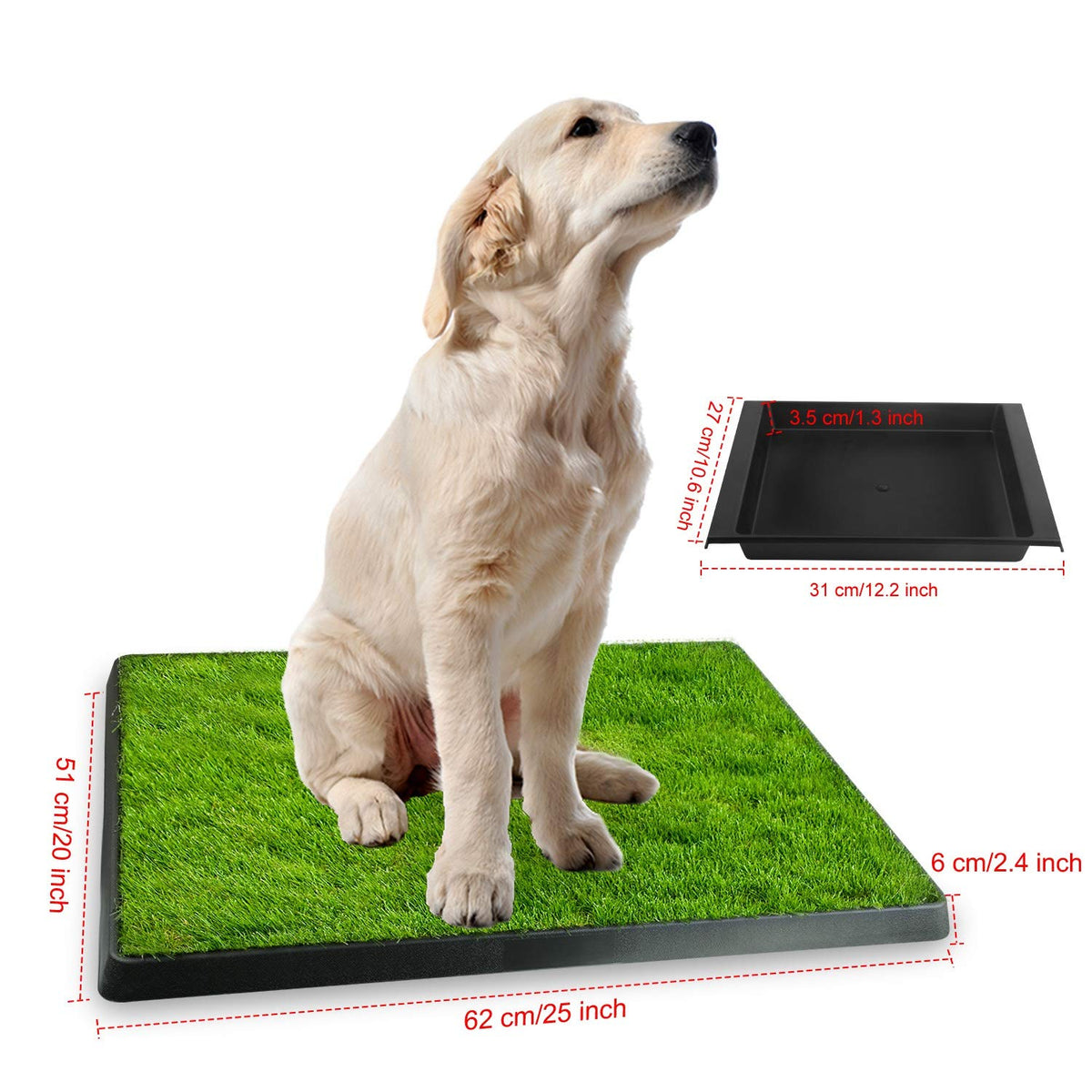 Indoor Dog Potty Grass Pad with Tray Z60345