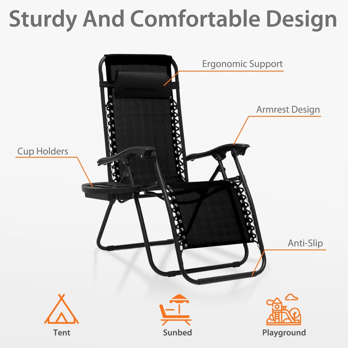 Black Zero Gravity Lounge Chair L43168
