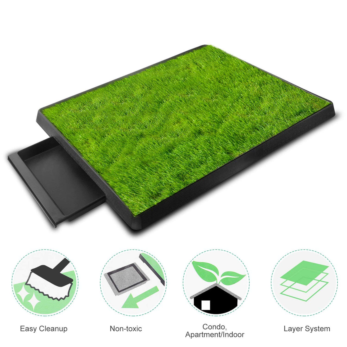 Indoor Dog Potty Grass Pad with Tray Z60345