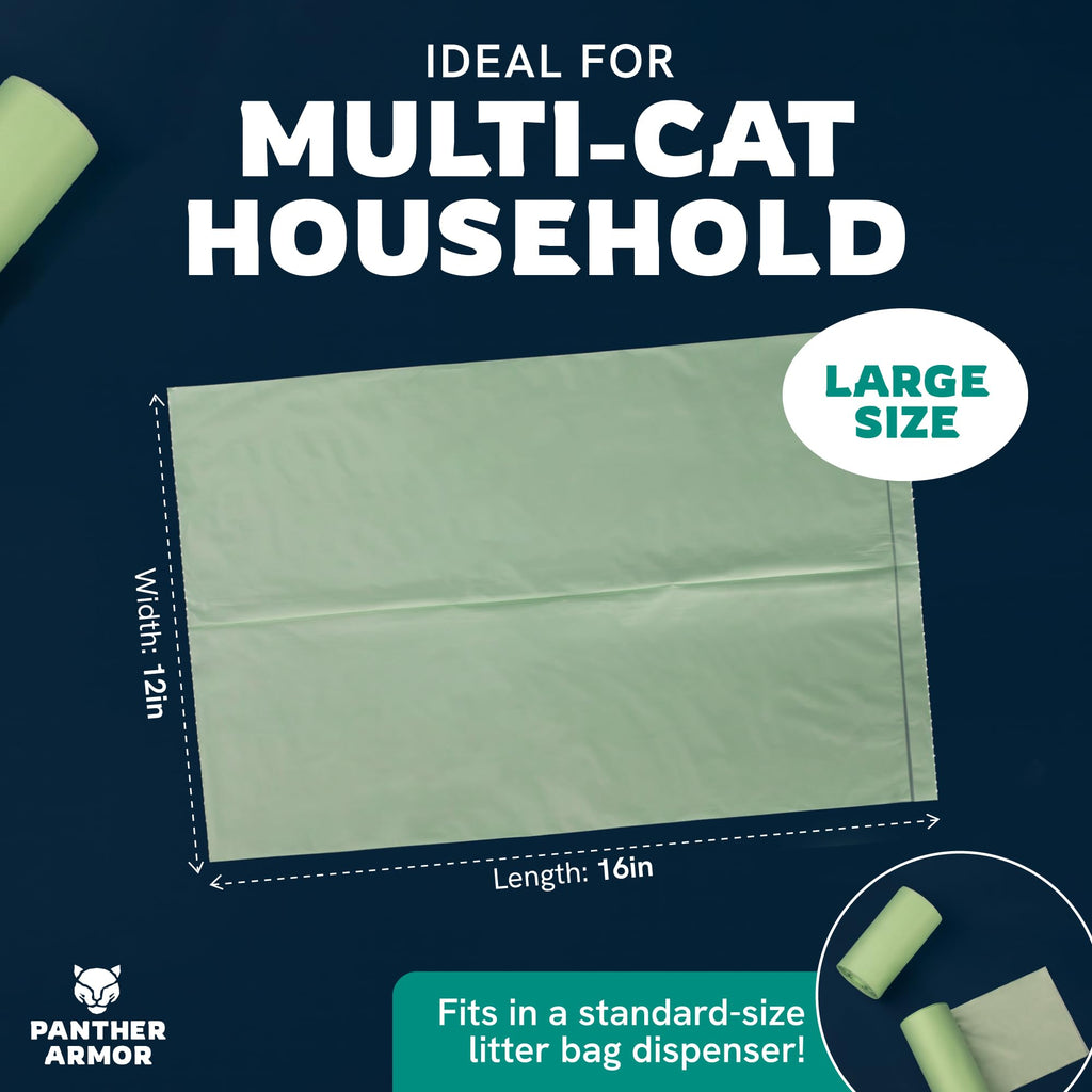 100 Large Compostable Unscented Cat Litter Bags D37522