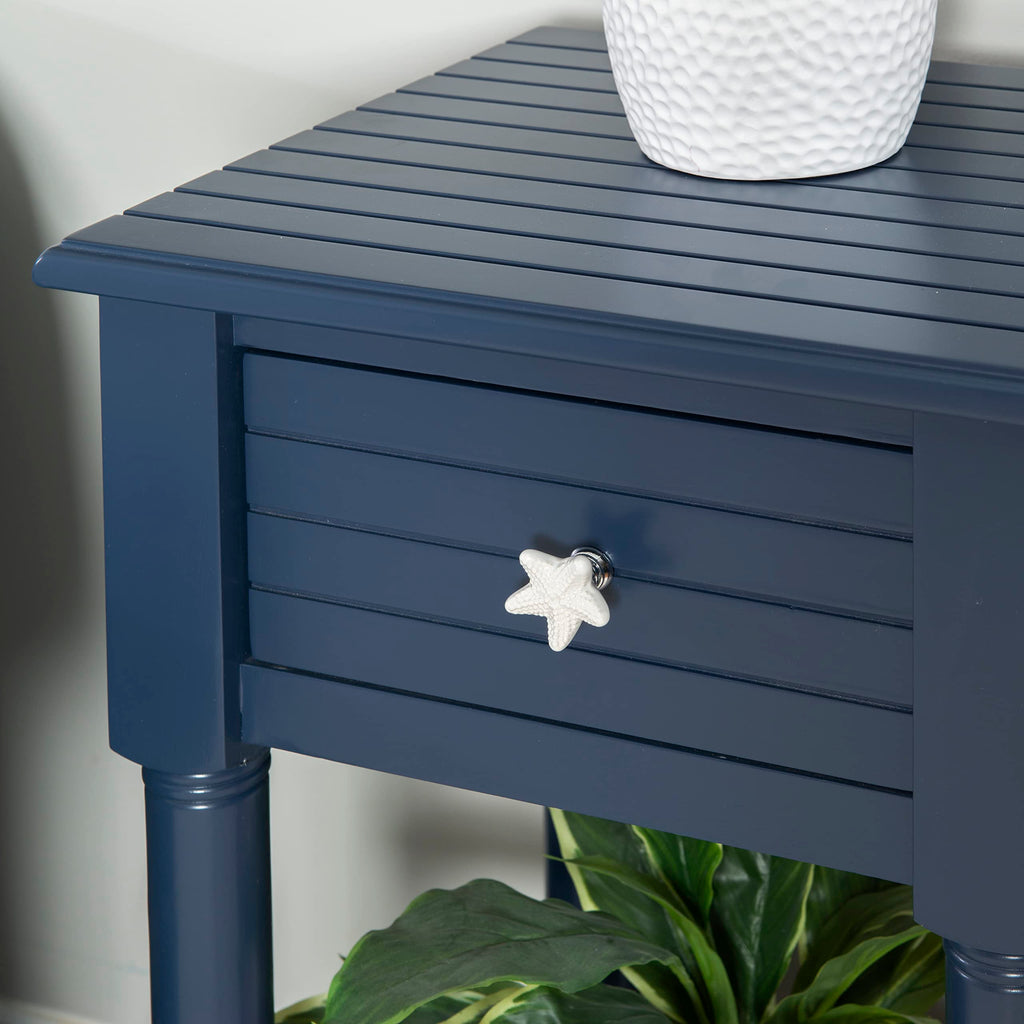 Navy Small Accent Table with Storage H137