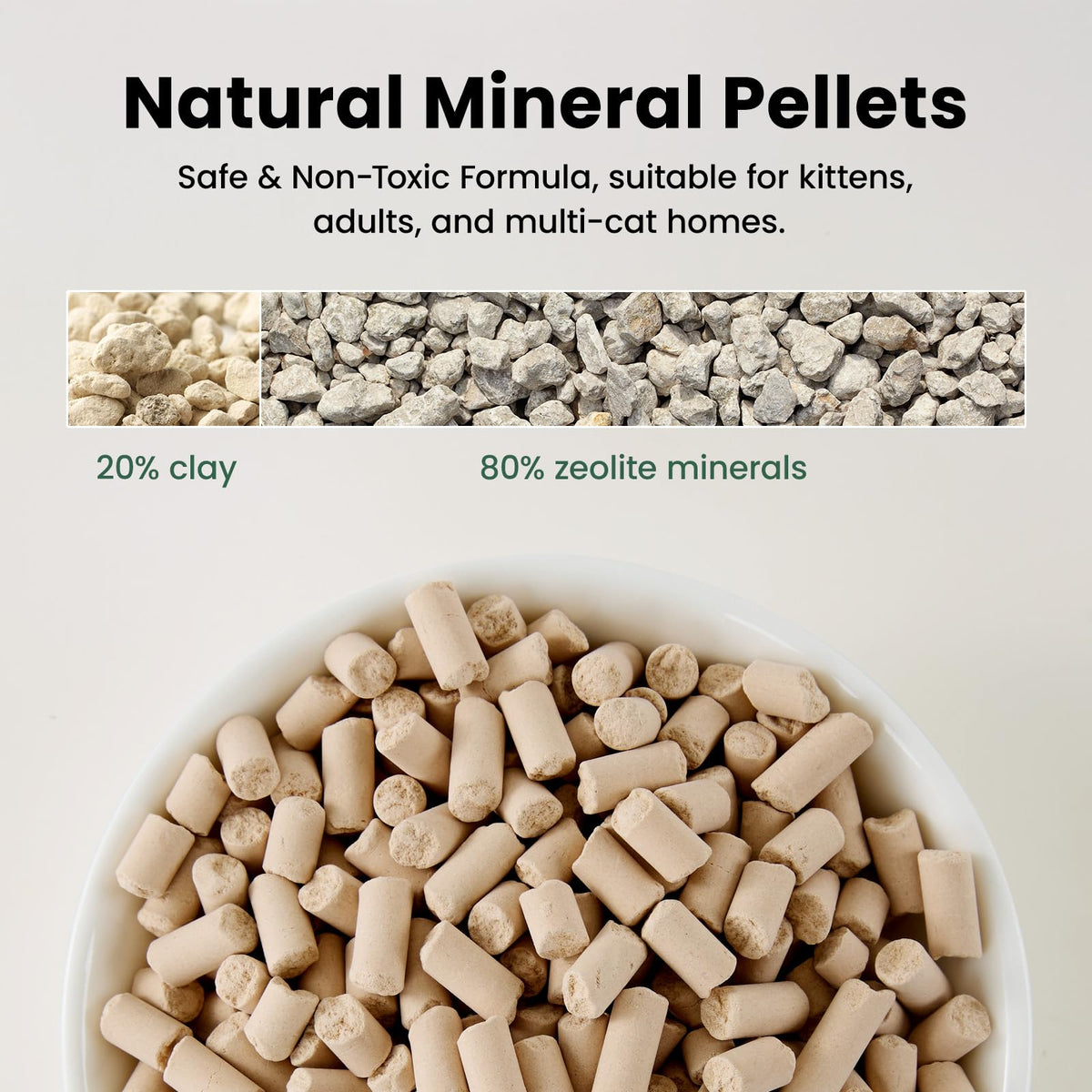 Non-Clumping Zeolite Cat Litter Pellets 7Lbs F703