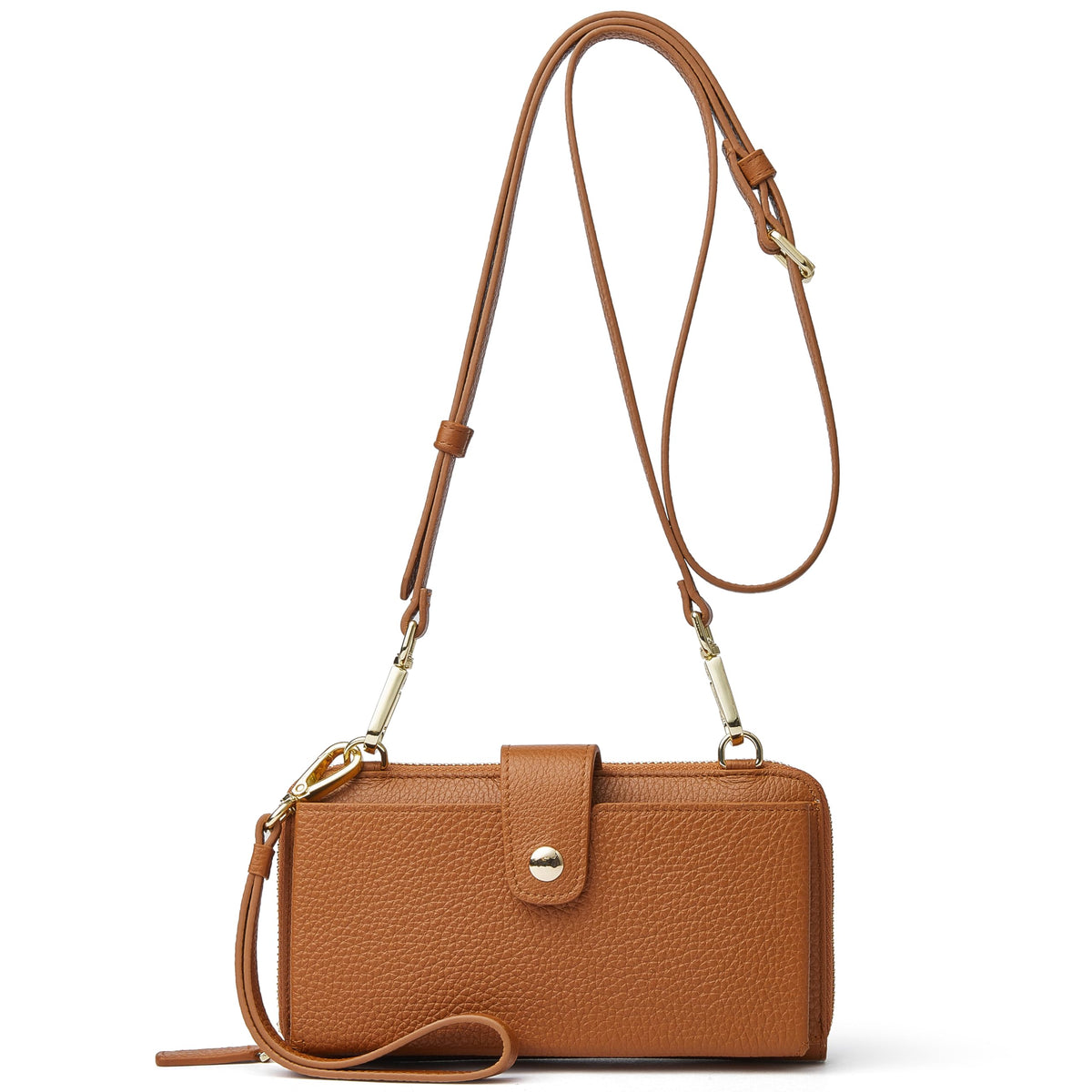 Small Leather Crossbody Wristlet Wallet and Phone Purse Q71158