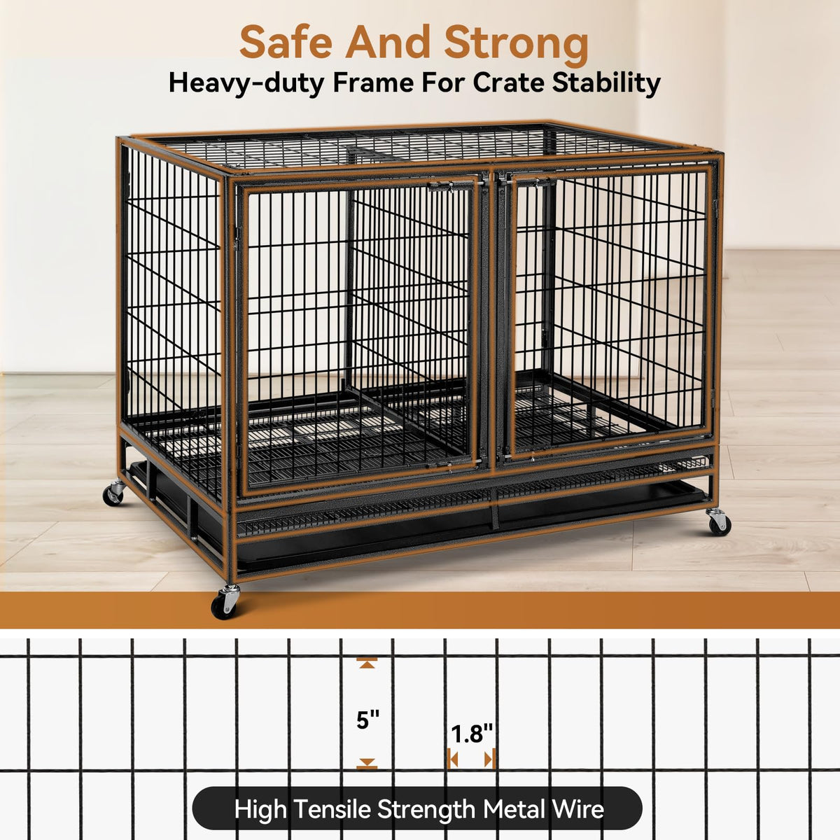 48 inch Wire Dog Crate with Divider L254