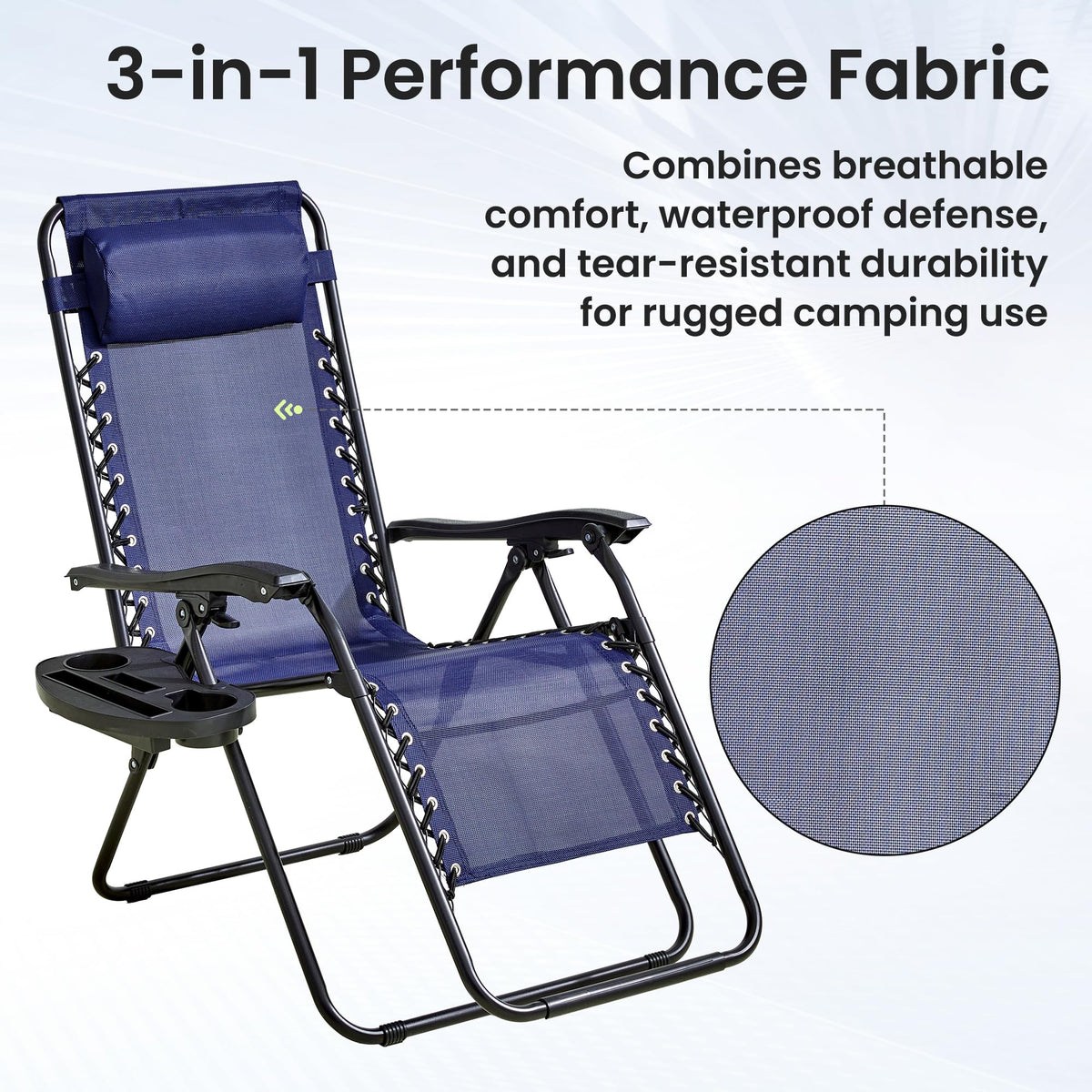 Blue 2-Pack Zero Gravity Lounge Chair with Cup Tray C9772