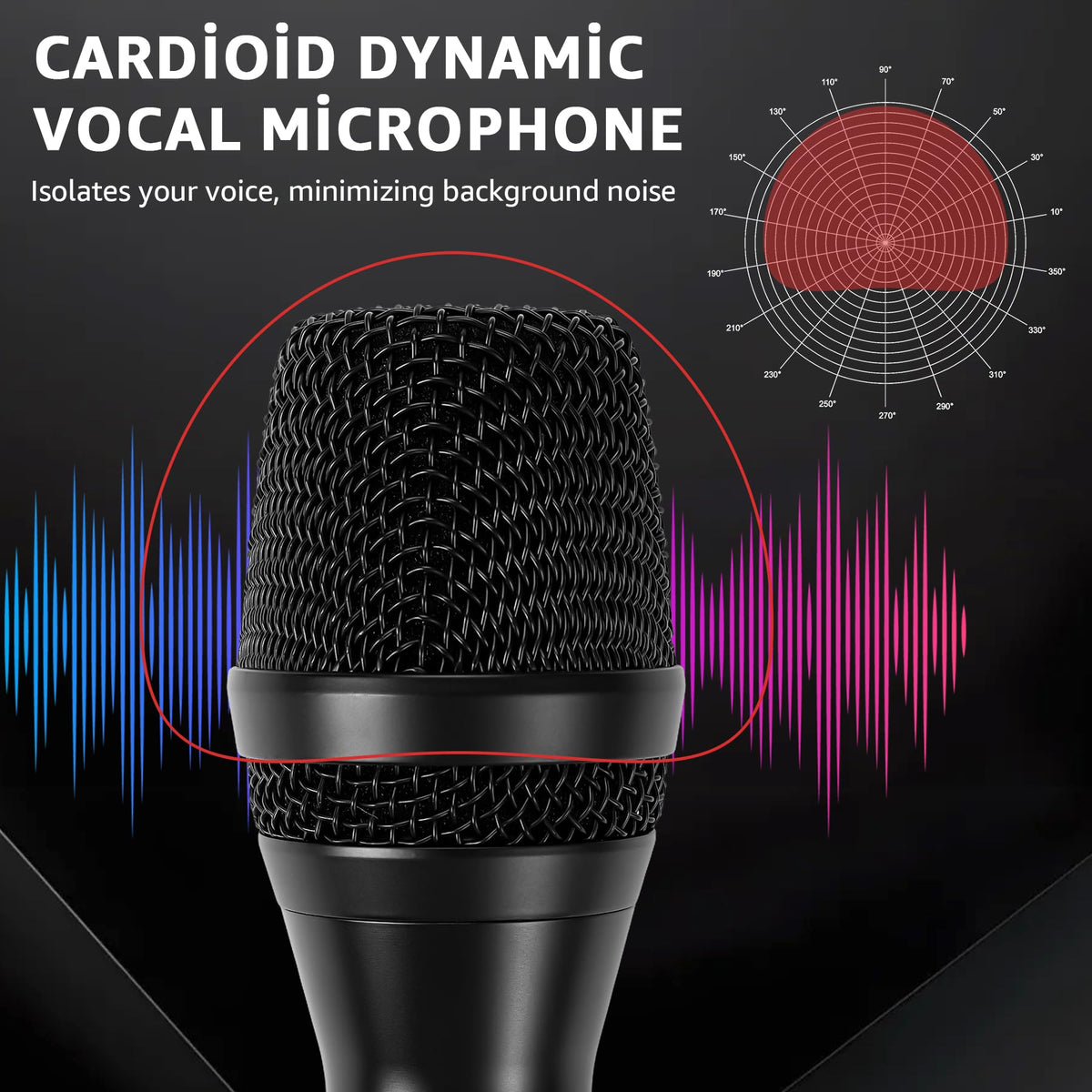 Wired Dynamic Handheld Karaoke Microphone with On and Off Switch Z59564