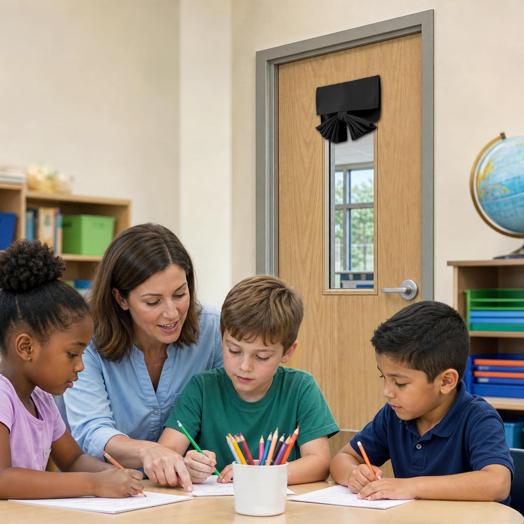 Black Classroom Door Window Cover D66255