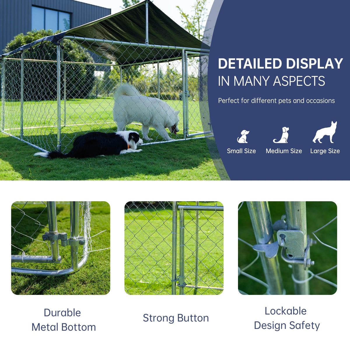 Heavy Duty Steel Dog Kennel with Secure Lock E2077