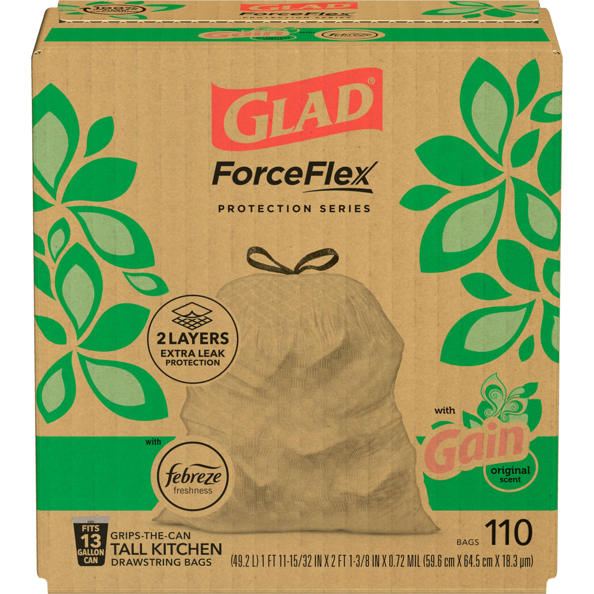 13 Gal Tall Trash Bags, 110 Ct C363