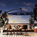 10FT Solar Lights Offset Patio Umbrella with Cross Base N652997