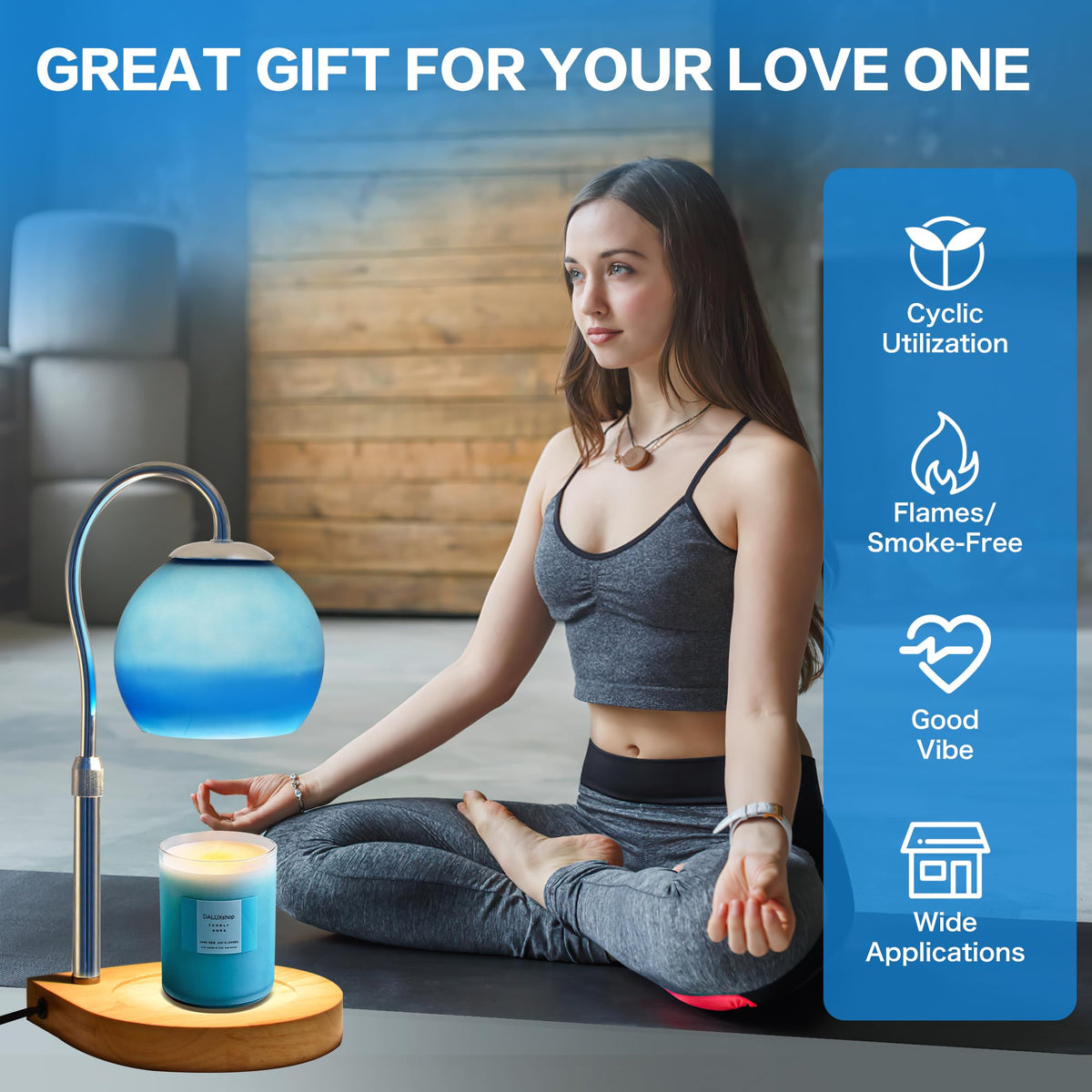 Candle Warmer Lamp with Timer and Adjustable Height D3384