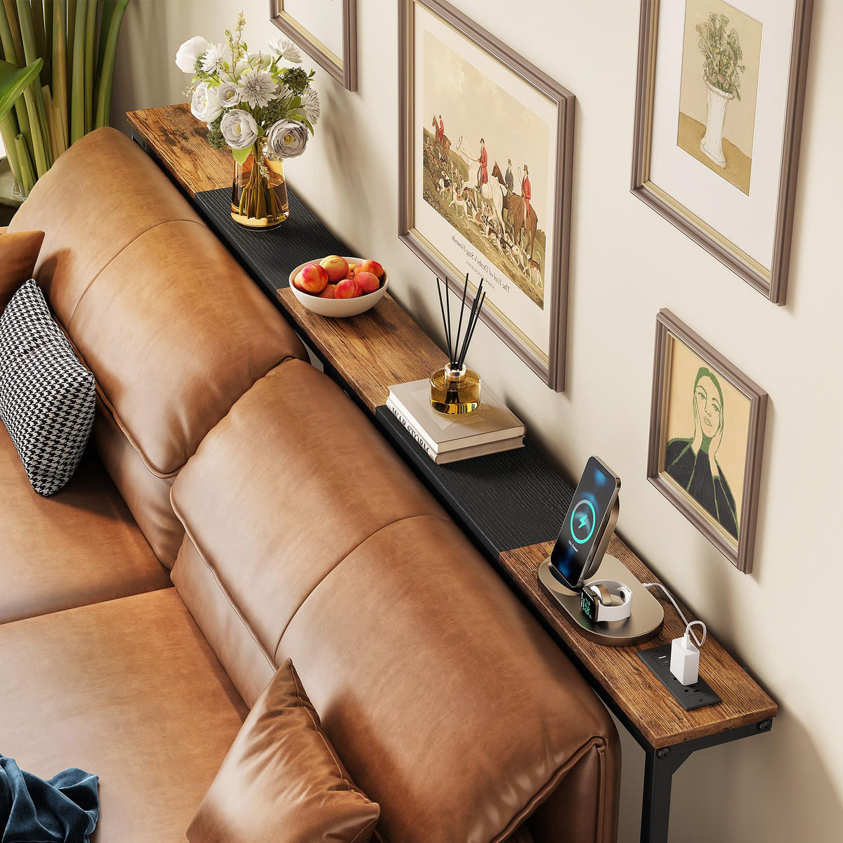 Narrow Console Table with Power Outlet M921