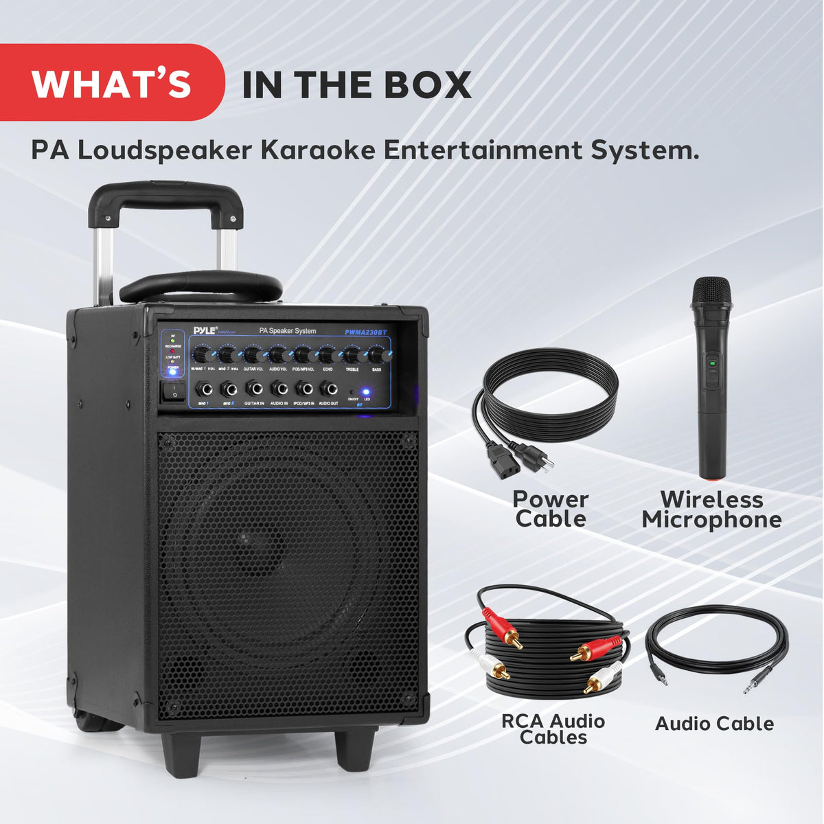 Wireless Portable PA System 400W Bluetooth Compatible Rechargeable Battery Powered Speaker Microphone Set C55546