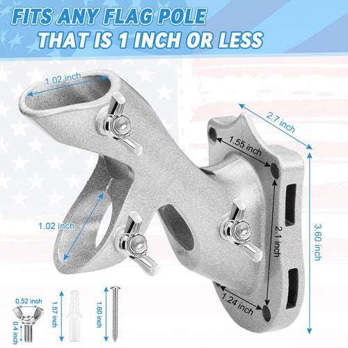 1" Metal Flag Pole Holder with 3 Fixed Holes E150