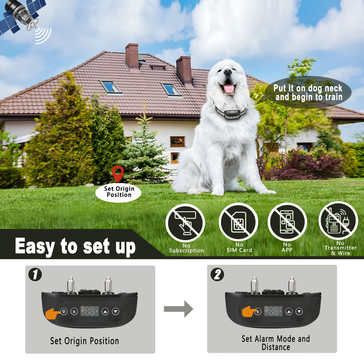 Wireless Dog Fence System with Waterproof Rechargeable Collar I534