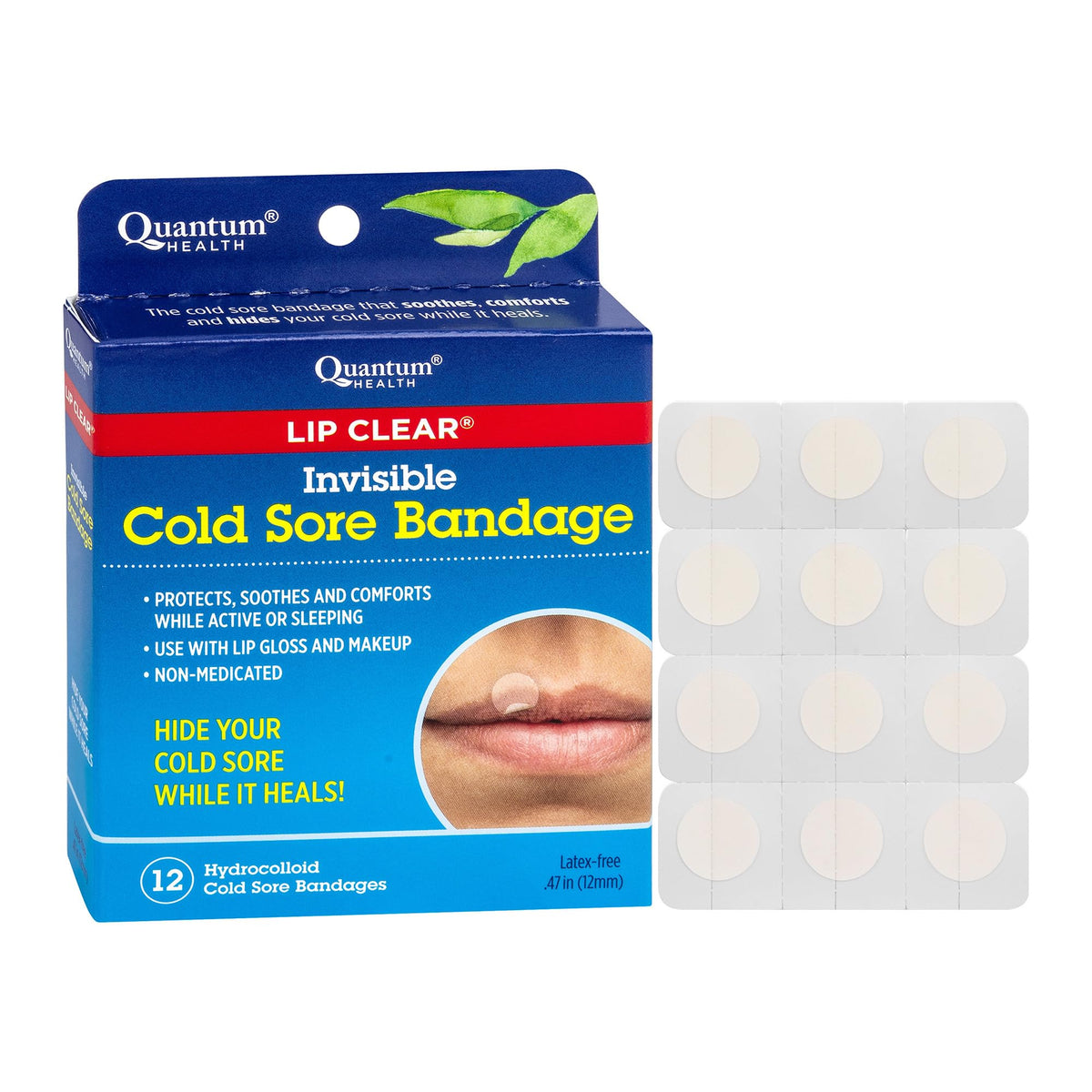Cold Sore Healing Patches, 12 Bandages N3626