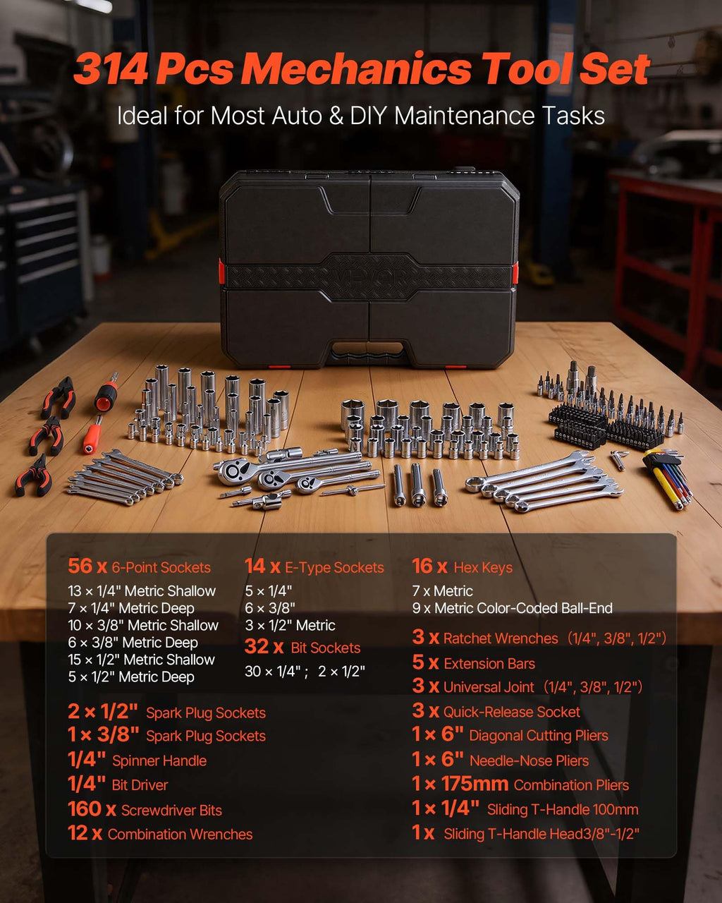 314-Piece Mechanic Tool Set with Storage Case H4251