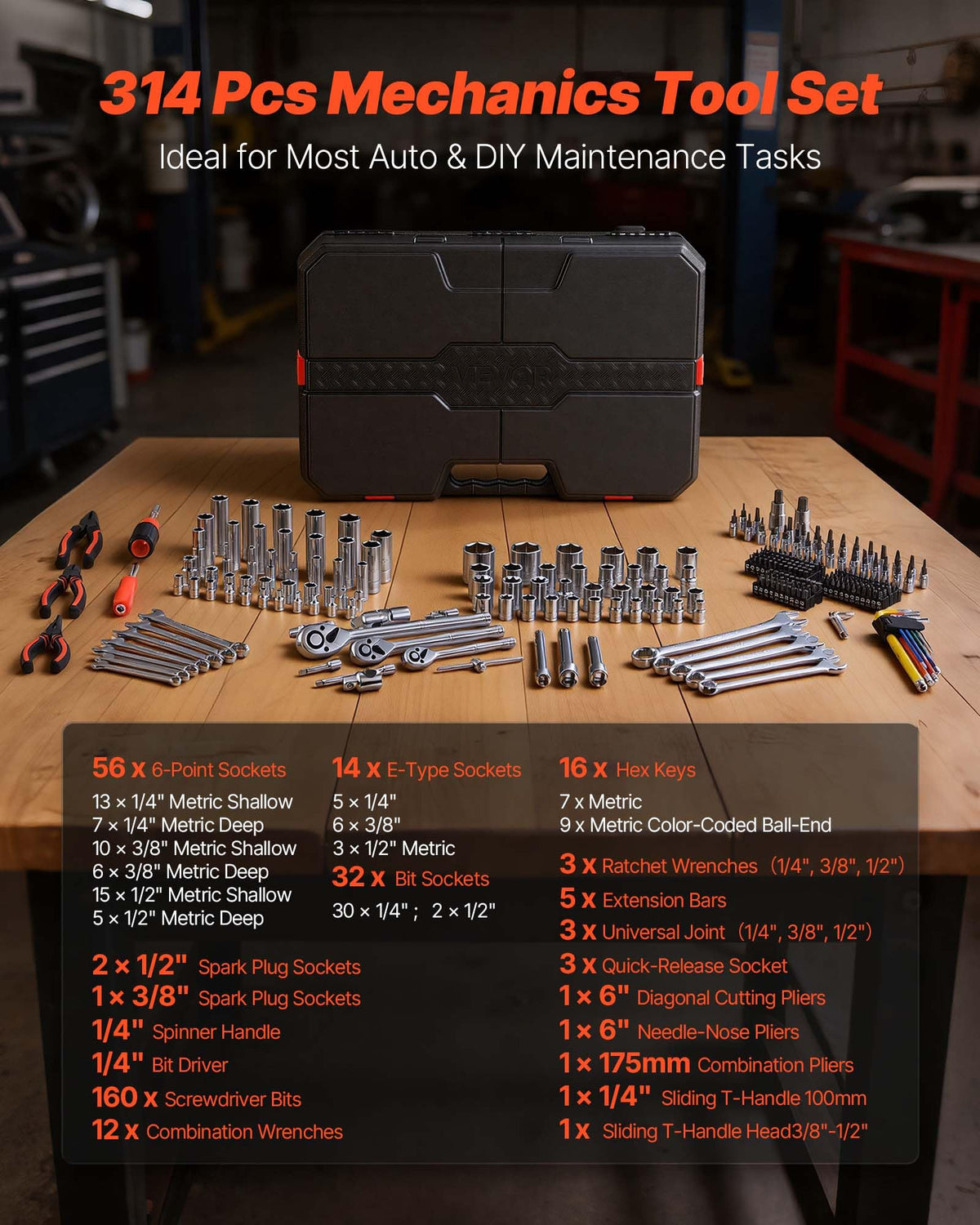 314-Piece Mechanic Tool Set with Storage Case H4251