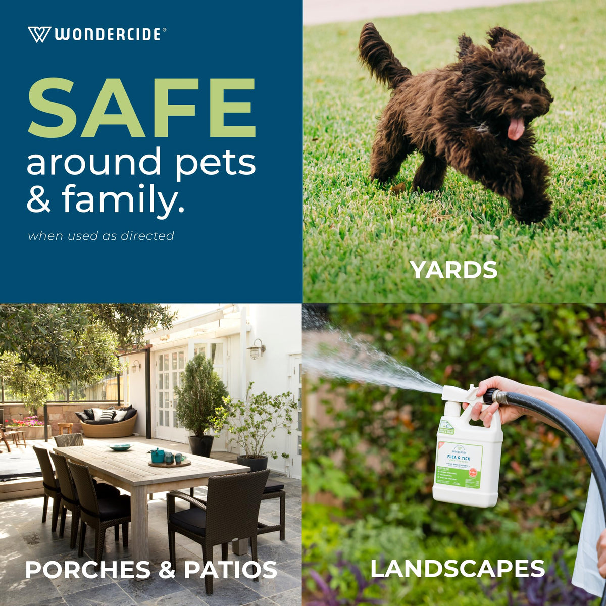 Flea, Tick, and Mosquito Yard Spray Refill Starter Kit 32 oz Ready to Use and 16 oz Concentrate B11736