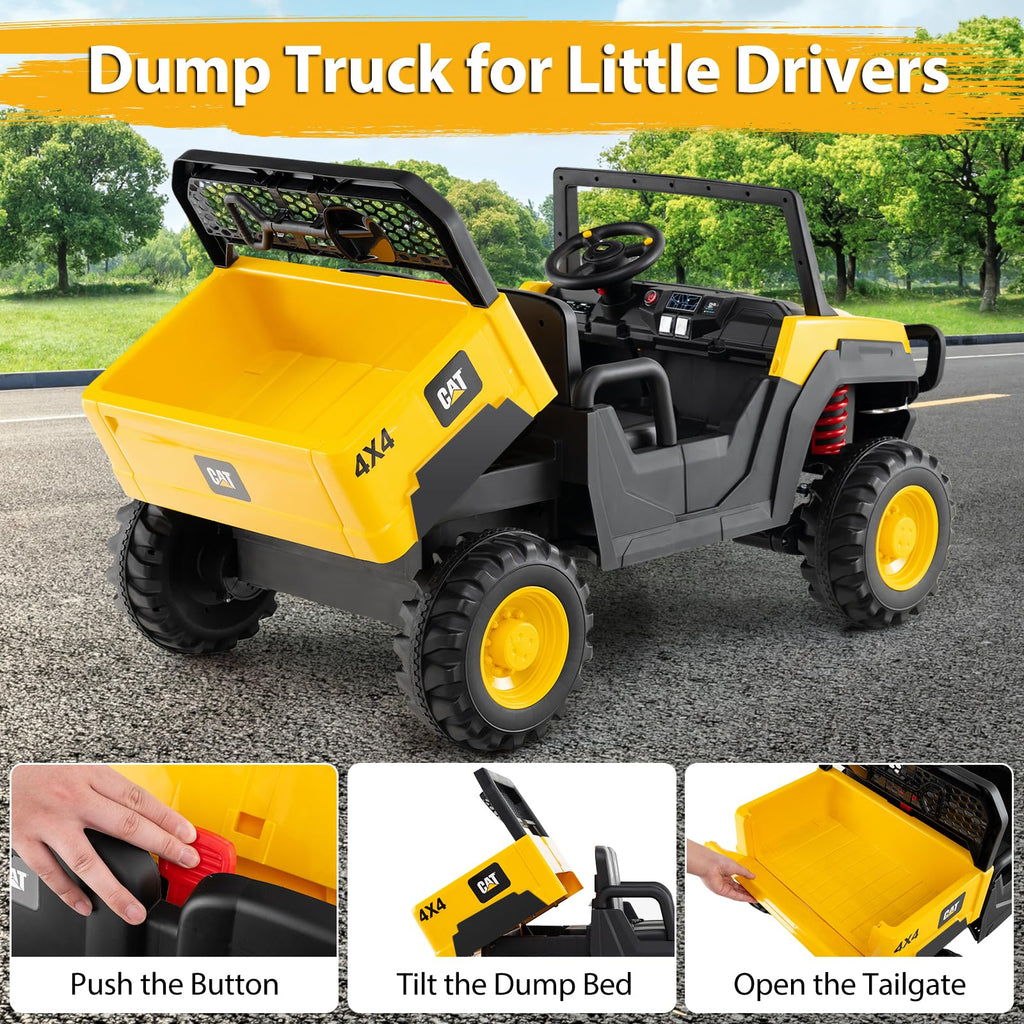 Yellow 24V Kids Ride on Dump Truck with Remote Control S167296