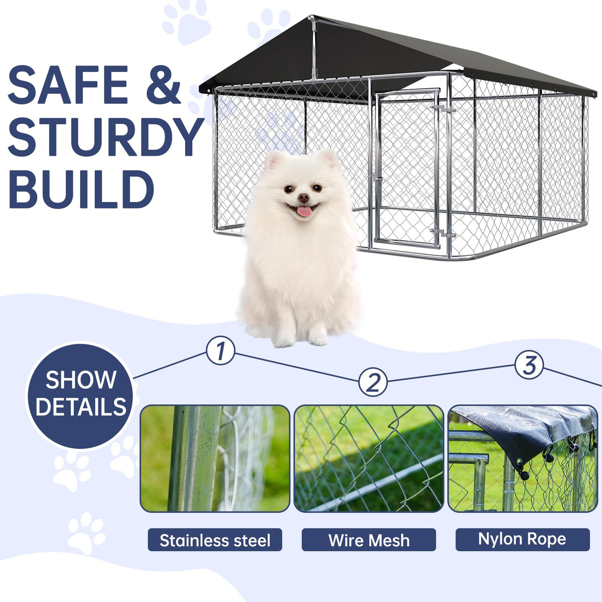 Heavy Duty Steel Dog Kennel with Secure Lock E2077
