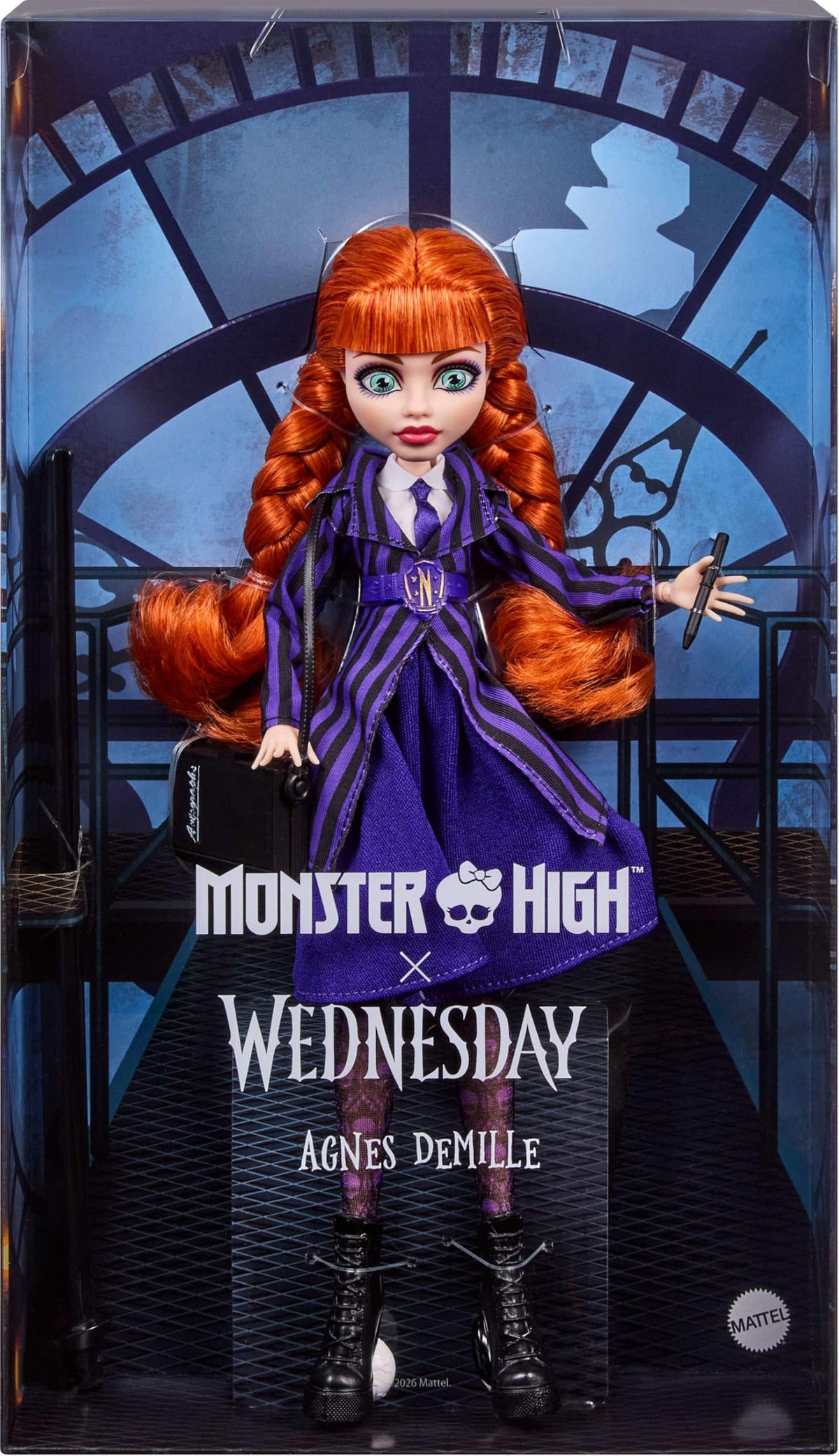 Purple Nevermore Academy Uniform Doll with Accessories P247