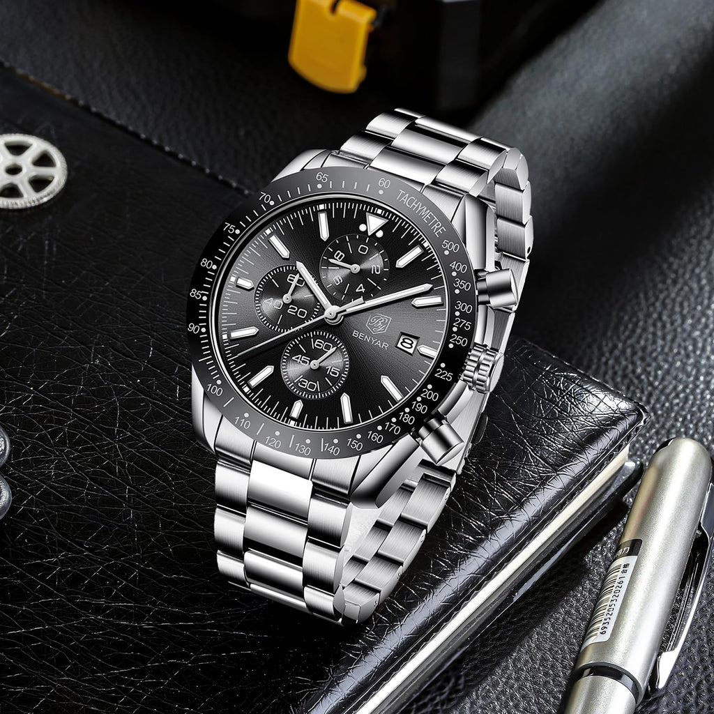 Analog Quartz Chronograph Waterproof Luminous Silicone Strap Watch O90308