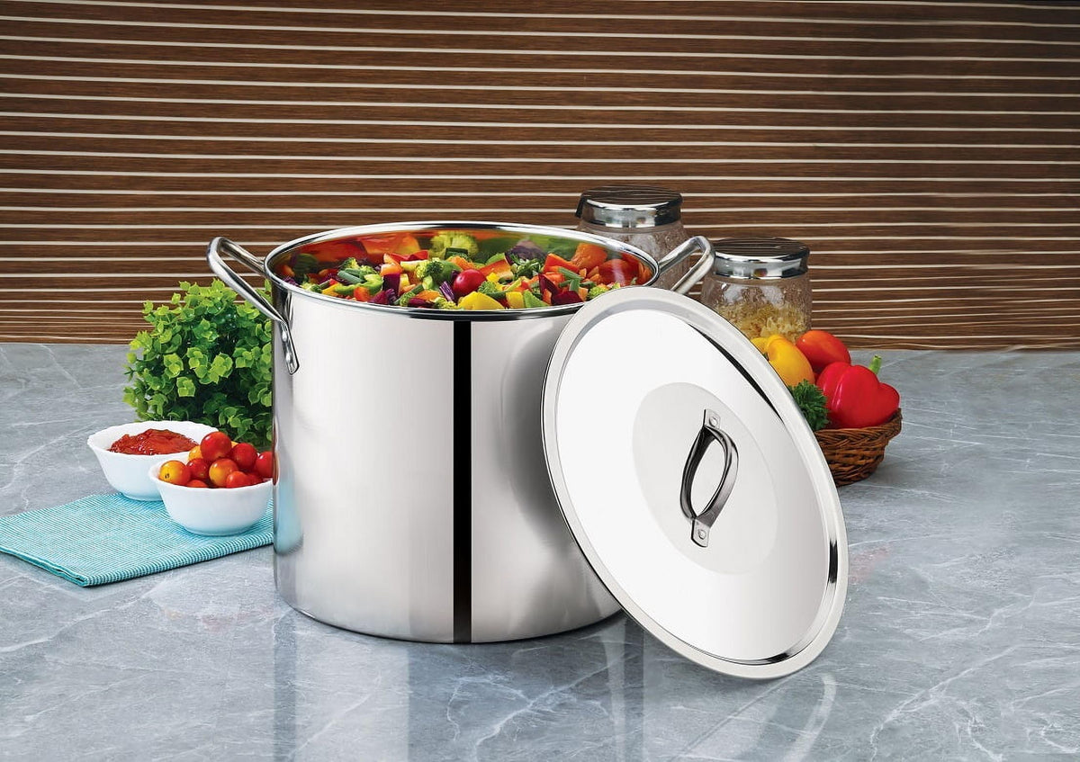 12 Quart Stainless Steel Stock Pot with Metal Lid R2549