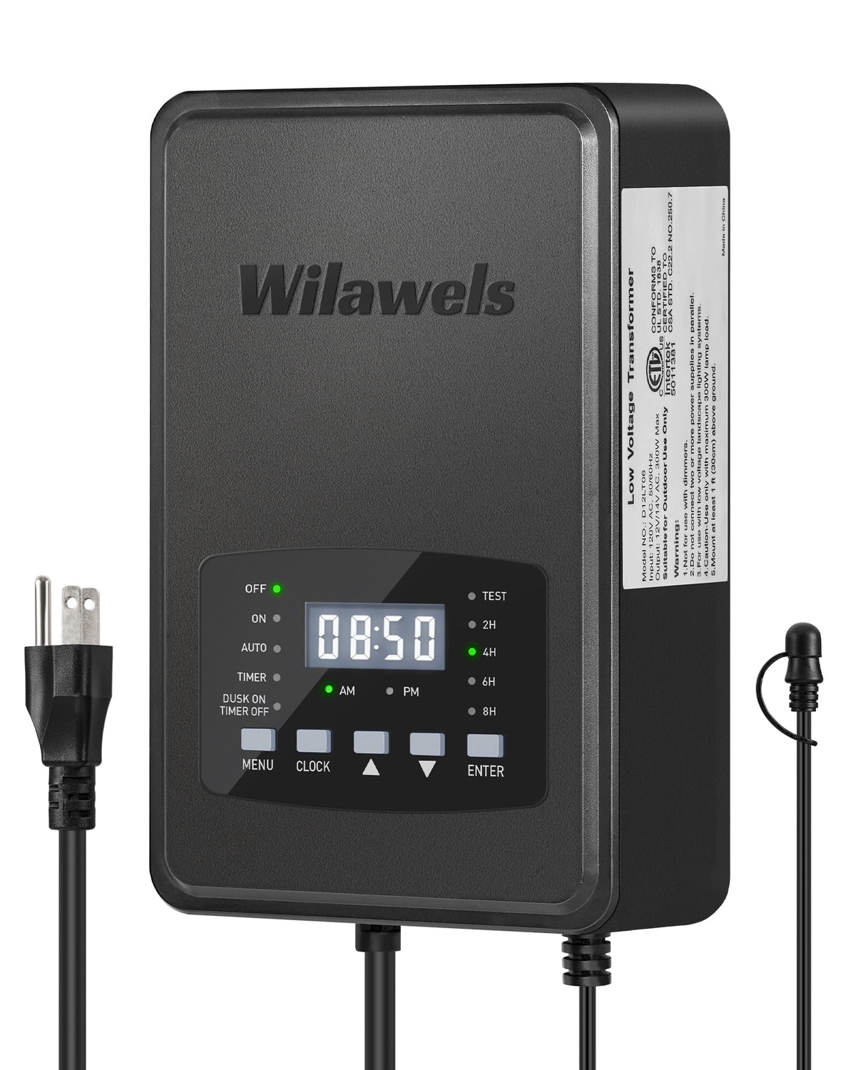300W Low Voltage Landscape Transformer with Timer and Photocell Sensor H96985