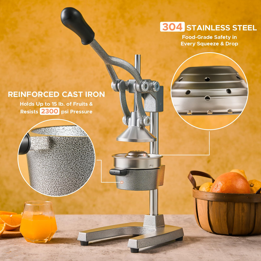 Cast Iron Manual Citrus Juicer with Strainer Y54807