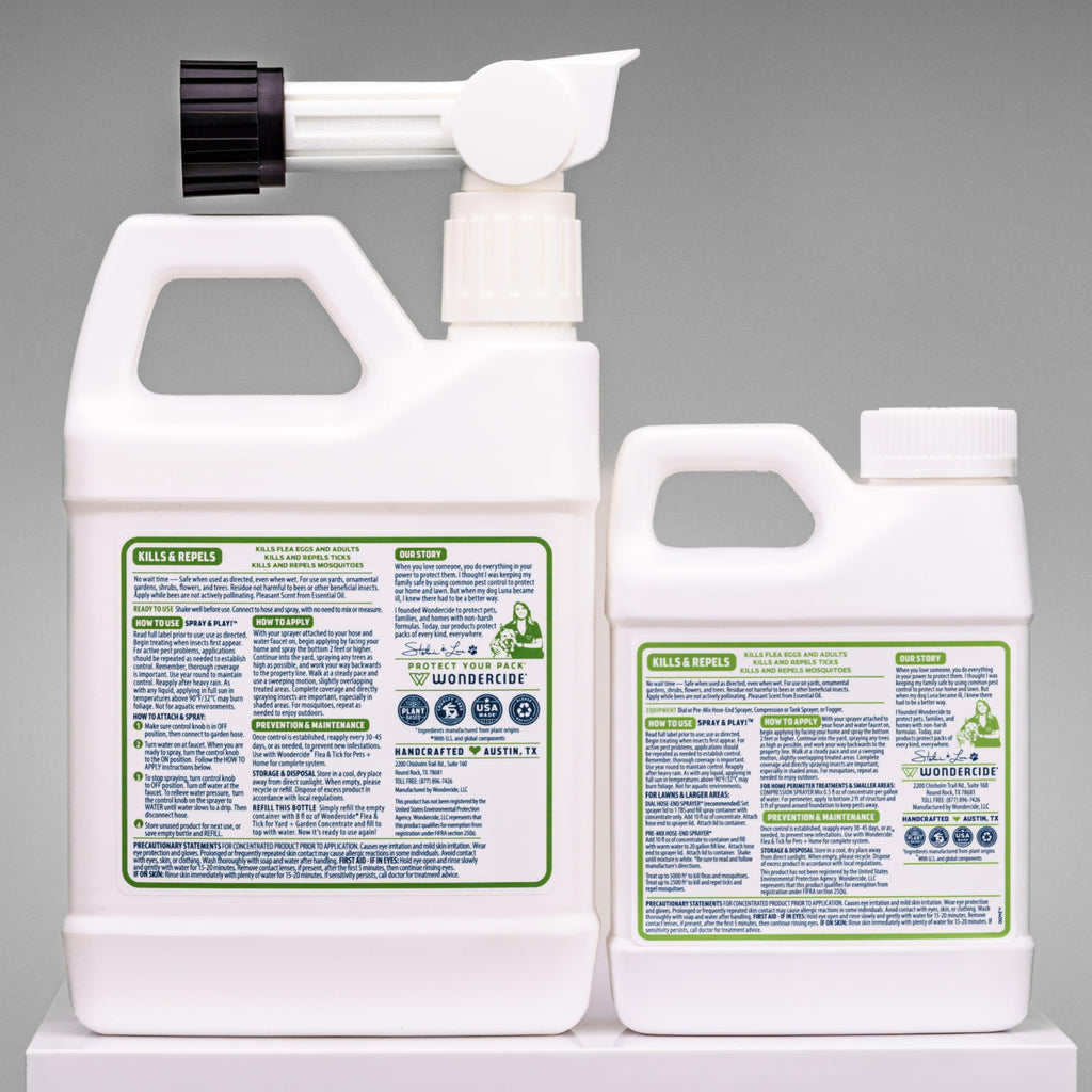 Flea, Tick, and Mosquito Yard Spray Refill Starter Kit 32 oz Ready to Use and 16 oz Concentrate B11736