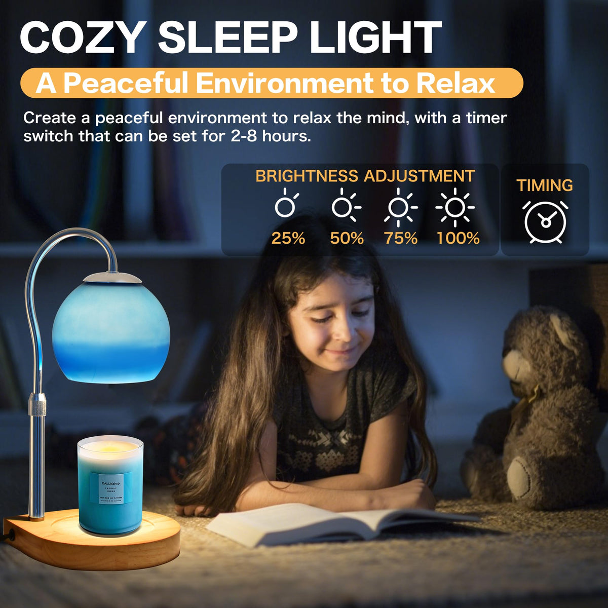 Candle Warmer Lamp with Timer and Adjustable Height D3384