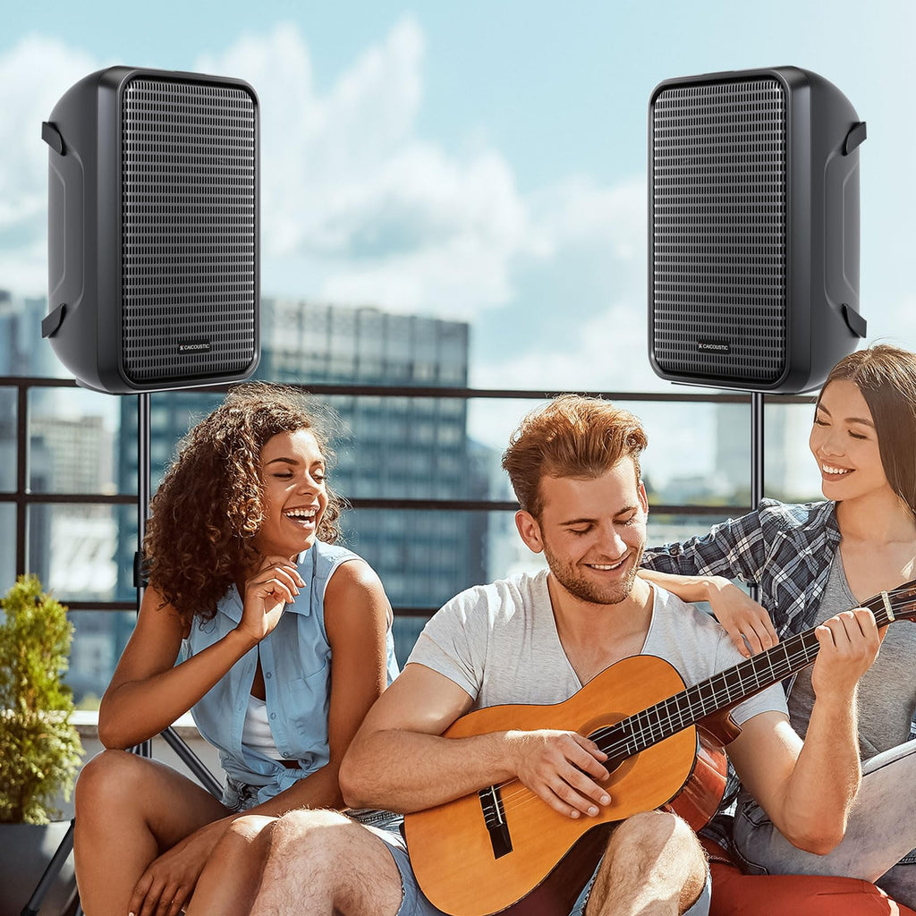 300W 8-Channel Bluetooth PA Speaker System with 8" Subwoofer and 1" Horn Tweeter S805124