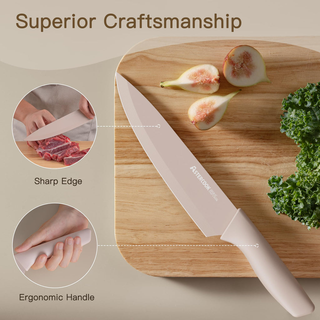 13 Piece Stainless Steel Kitchen Knife Set with Blade Guards S100