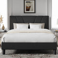 Queen Size Linen Upholstered Bed Frame with Headboard Q42383