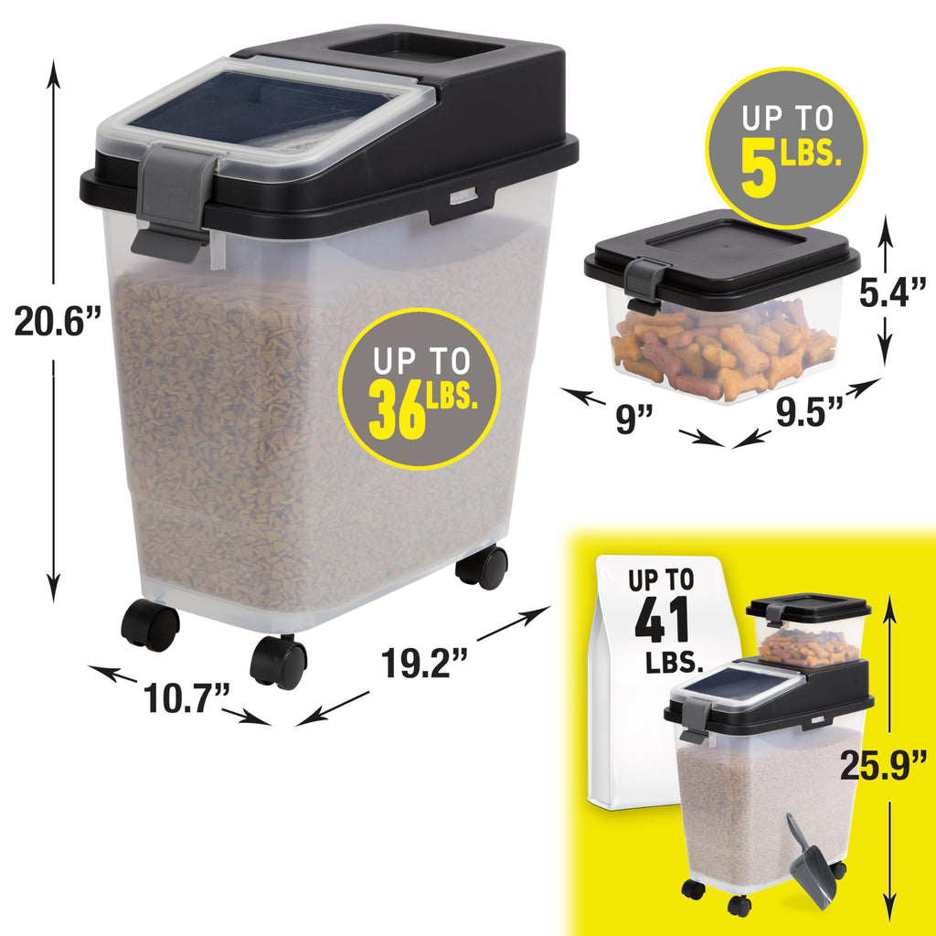 Airtight Dog Food Storage Container with Treat Container and Scoop B799