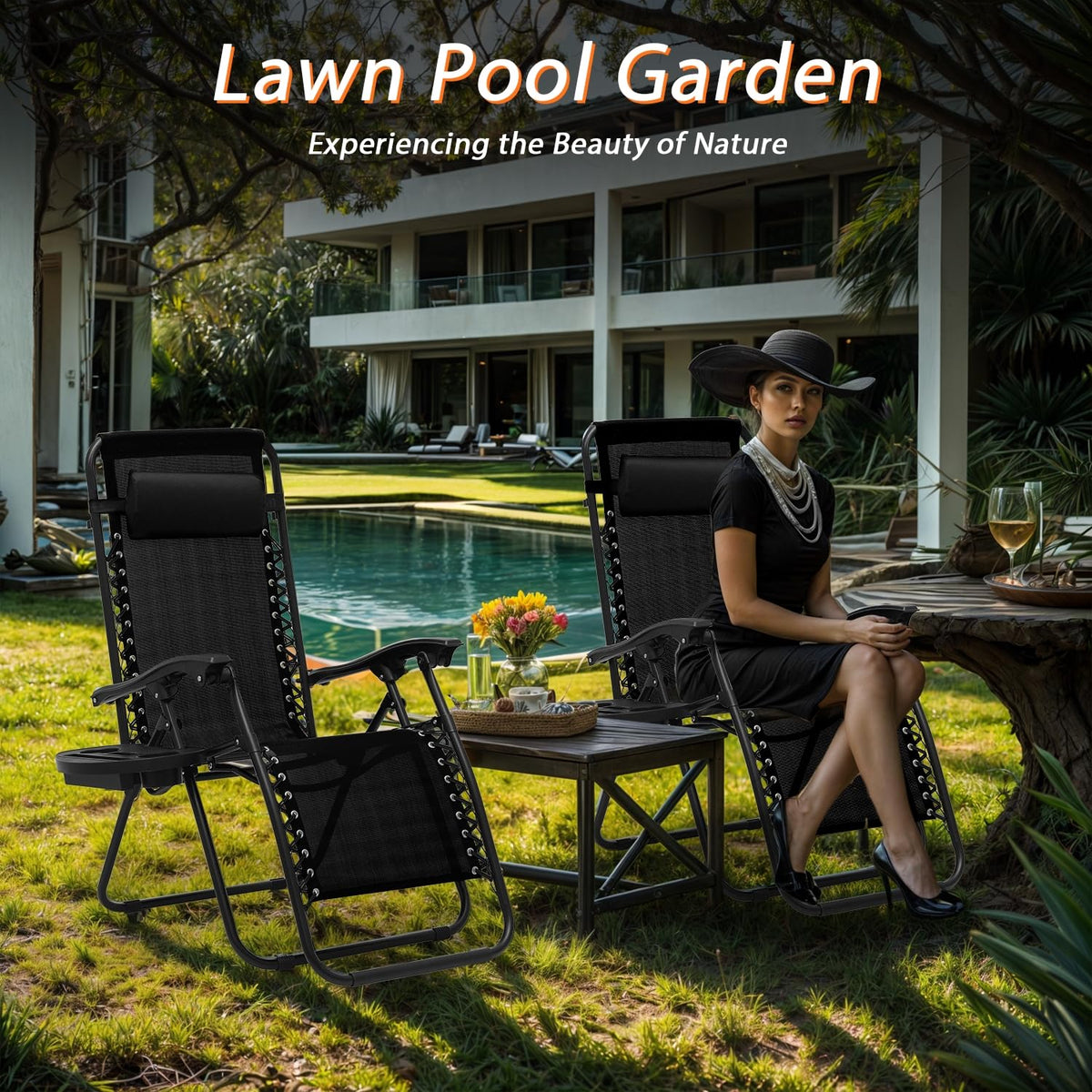 Black Zero Gravity Lounge Chair L43168