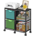 Black 4 Drawer Mobile File Cabinet Y38256